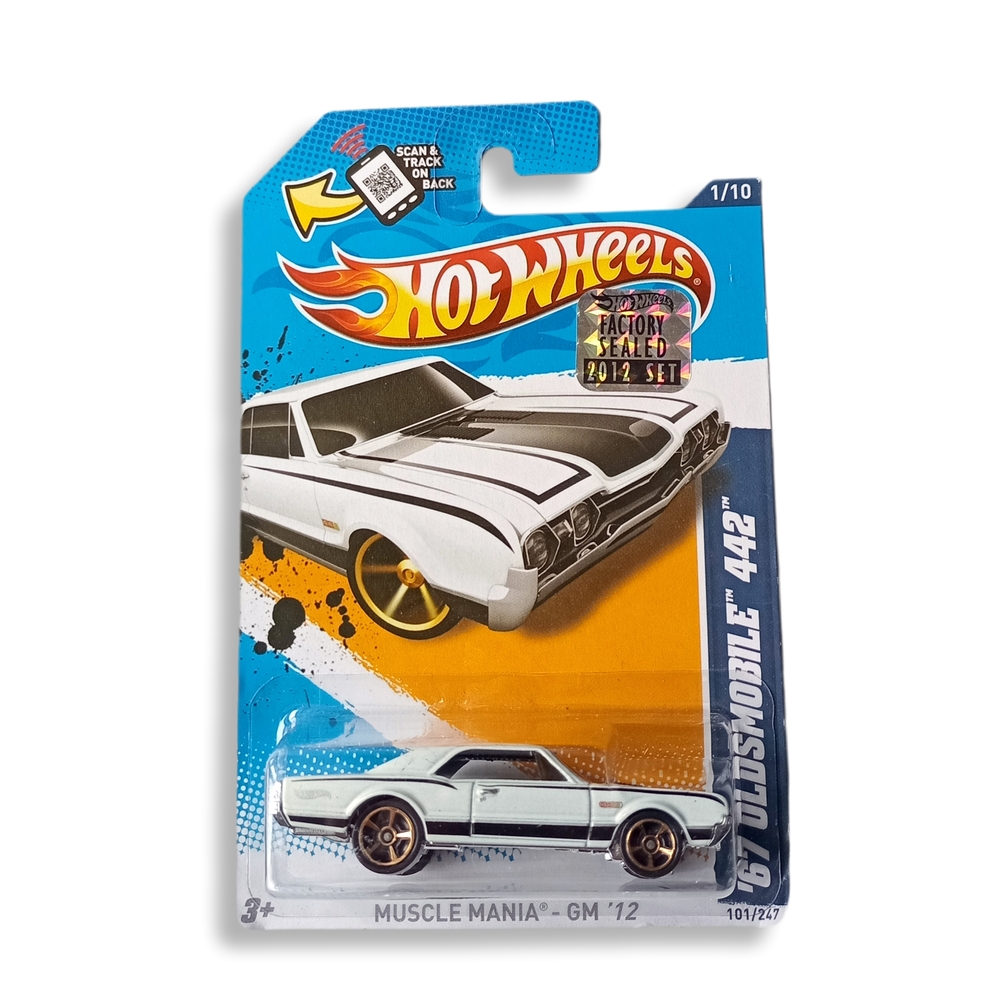 Hot Wheels White '67 Oldsmobile 442 Toy Car